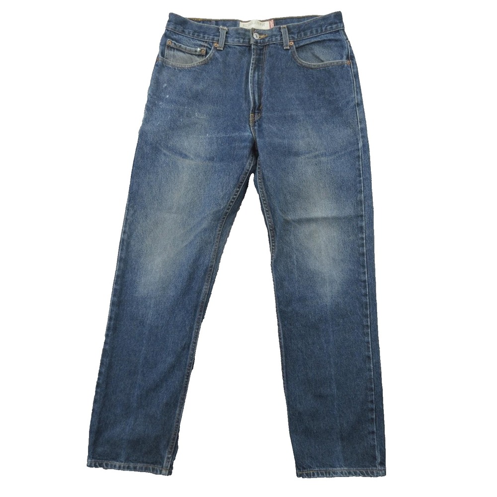 Levis 505 Jeans Mens 34x32 Blue Denim Regular Fit Straight Leg Classic Y2k